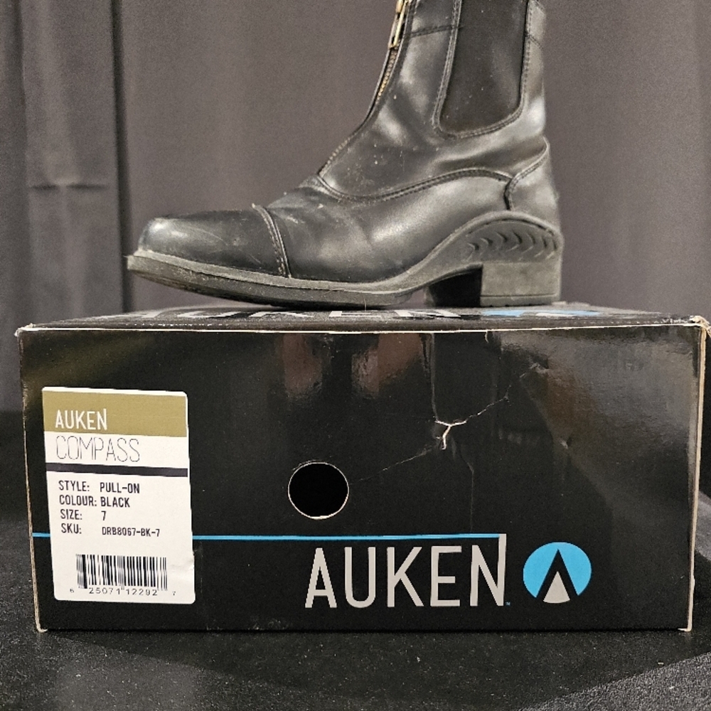 Auken Black Pull-On Boots Size 7